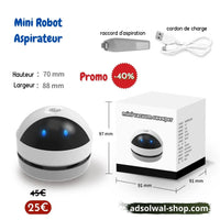 Mini Robot Aspirateur Portable - {{ Adsol.Wal }}