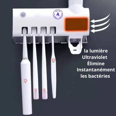 Support Brosse à Dents ⎮Désinfectant UV-Distributeur -Dentifrice Automatique-Mural Portable-Energie Solaire. - {{ Adsol.Wal }}