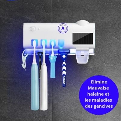 Support Brosse à Dents ⎮Désinfectant UV-Distributeur -Dentifrice Automatique-Mural Portable-Energie Solaire. - {{ Adsol.Wal }}